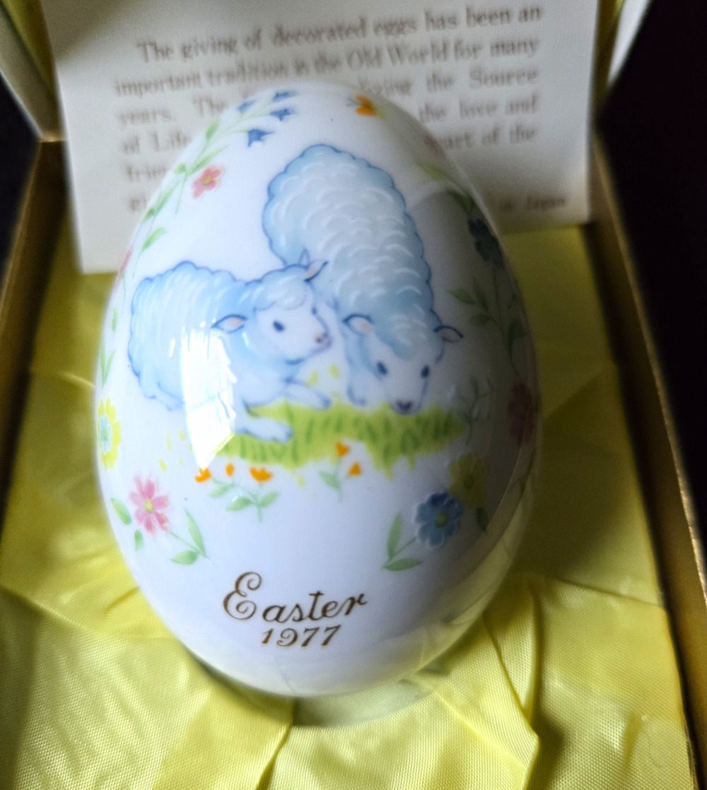 Noritake 1977 Easter Egg Limited Edition Lambs Bone China Japan w/ Box #54907